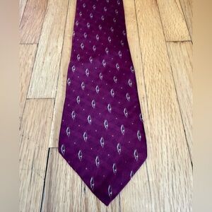 Bill Blass Black Label Tie Burgundy Geometric Silk Classic Mens Necktie